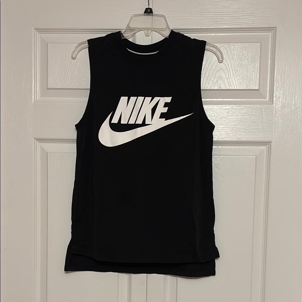 Nike Black Tank Top with White Logo